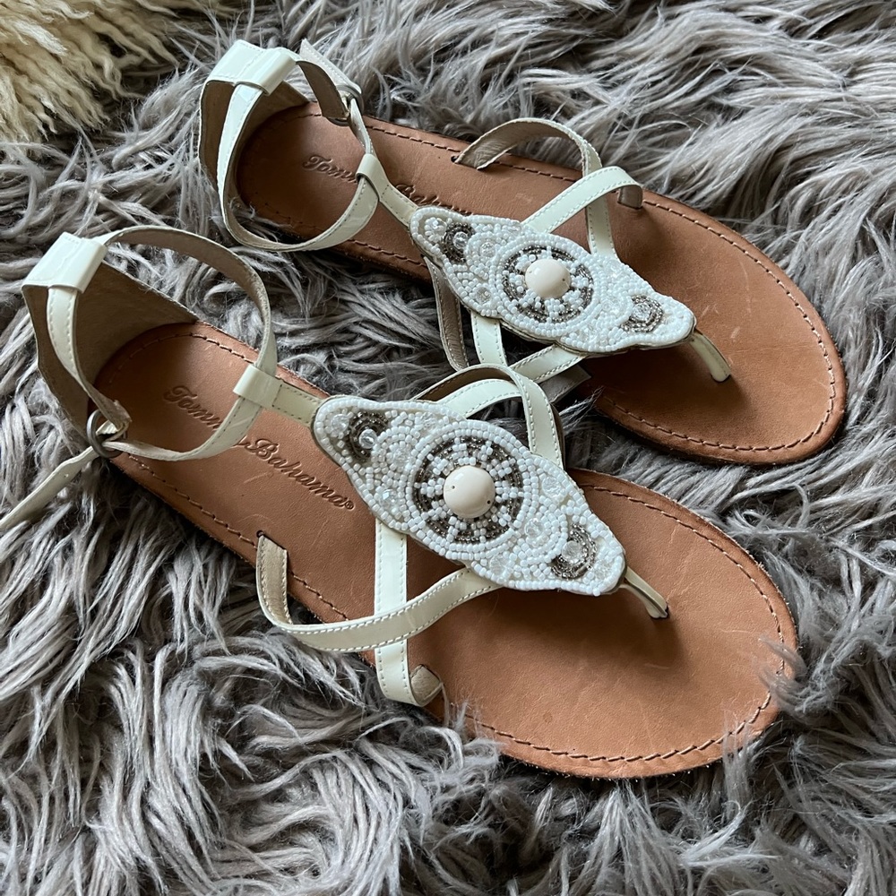 Flat Sandals Tommy Bahama Embellished Glass Beads Size 7